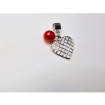 Checked Heart Charm