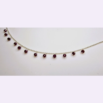 Garnet Beaded Anklet