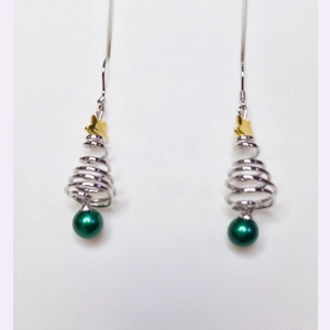 Christmas Tree Spiral Earrings