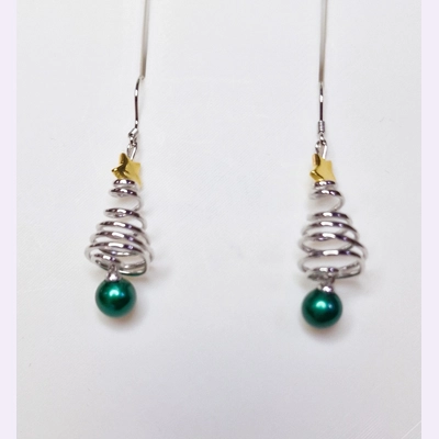 Christmas Tree Spiral Earrings