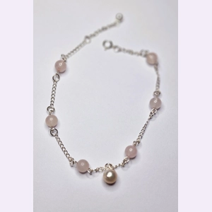 Stone Ball Anklet - Rose Qua..