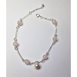 Stone Ball Anklet - Rose Quartz