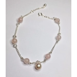 Stone Ball Anklet - Rose Quartz