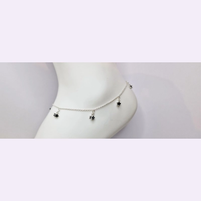 Double Star Anklet - Black