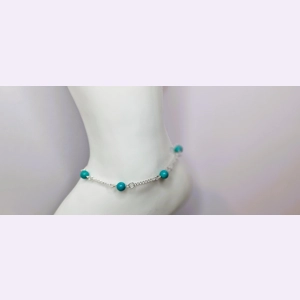 Stone Ball Anklet - Green Tu..