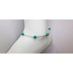 Stone Ball Anklet - Green Turquoise