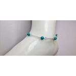 Stone Ball Anklet - Green Turquoise