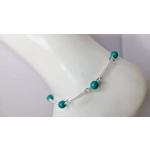 Stone Ball Anklet - Green Turquoise