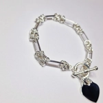 Long Bow Bracelet With Heart & T-Bar Clasp