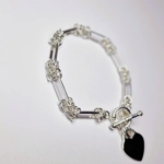 Long Bow Bracelet With Heart & T-Bar Clasp