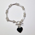 Long Bow Bracelet With Heart & T-Bar Clasp