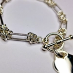 Long Bow Bracelet With Heart & T-Bar Clasp