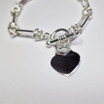 Long Bow Bracelet With Heart & T-Bar Clasp