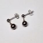 Simple Silver Ball Short Drop Earrings