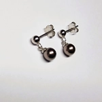Simple Silver Ball Short Drop Earrings