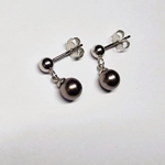Simple Silver Ball Short Drop Earrings