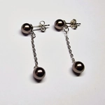 Pearl Stud Long Drop Earrings