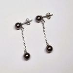 Pearl Stud Long Drop Earrings