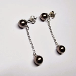 Pearl Stud Long Drop Earrings