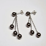 Pearl Stud Triple Drop Earrings
