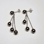 Pearl Stud Triple Drop Earrings