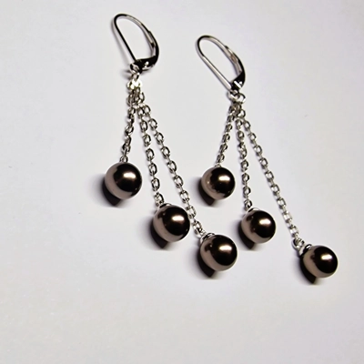 Latch Hook Triple Drop Earrings