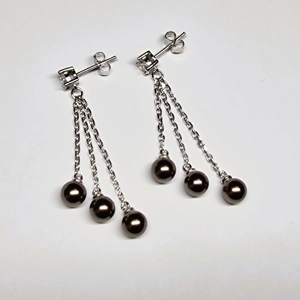 Crystal Triple Drop Earrings