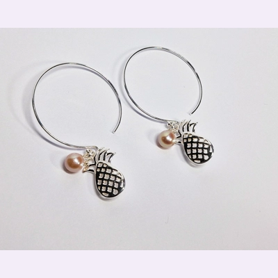 Pineapple Hoop Earrings