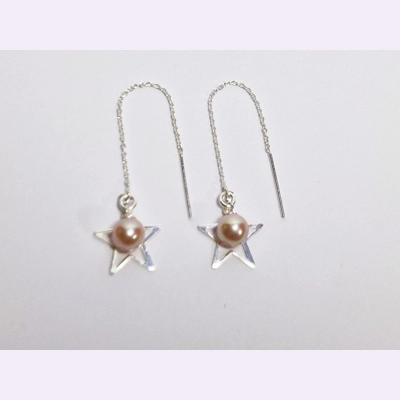 Thread Through Star Earrings