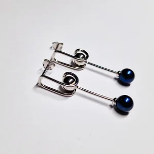 Luna Wave Pearl Drop Earrings