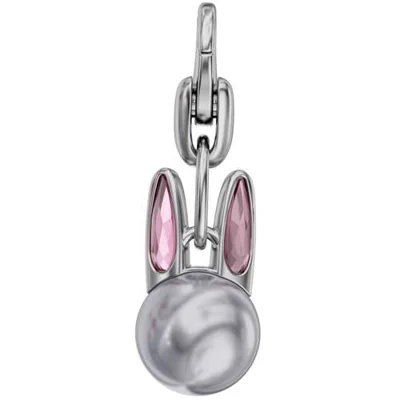 Bunny Pearl Crystal Charm - Lavender