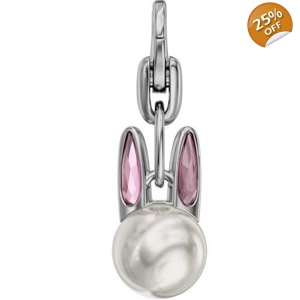 Bunny Pearl Crystal Charm - ..
