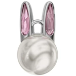 Bunny Pearl Crystal Charm - White