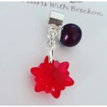 Edelweiss Light Siam Crystal Charm
