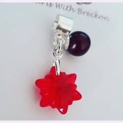 Edelweiss Light Siam Crystal Charm