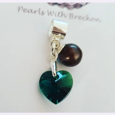 Erinite Shimmer Crystal Heart Charm