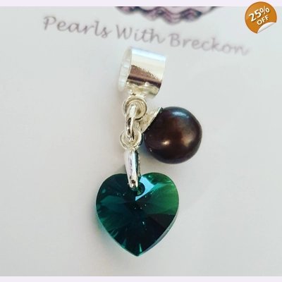 Erinite Shimmer Crystal Heart Charm