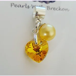 Light Topaz AB Crystal Heart..