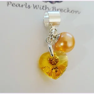 Light Topaz Crystal Heart Ch..