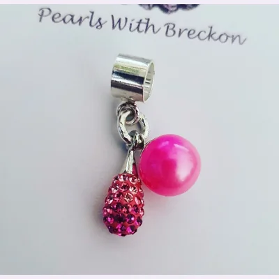 Pave Drop Charm Rose