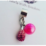 Pave Drop Charm Rose