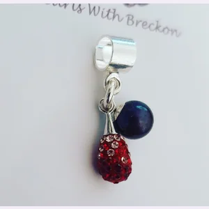 Pave Drop Charm Cherry