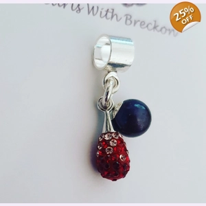 Pave Drop Charm Cherry