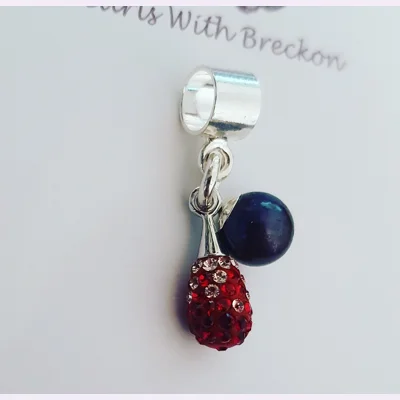 Pave Drop Charm Cherry
