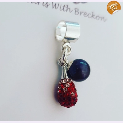 Pave Drop Charm Cherry