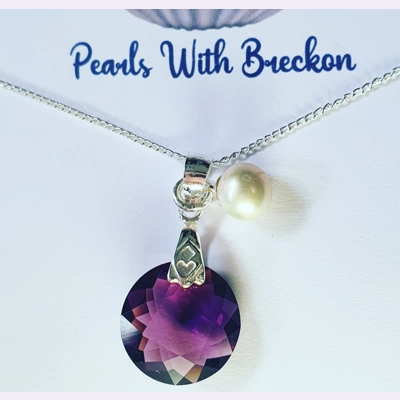 Amethyst - Sun Pendant 14mm