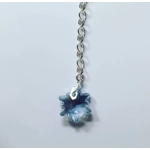 Blue Edelweiss Crystal Keyring