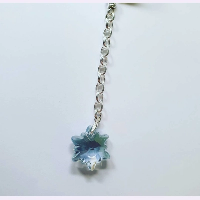 Blue Edelweiss Crystal Keyring