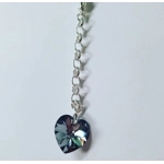 Silver Crystal Heart Keyring