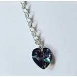Silver Crystal Heart Keyring